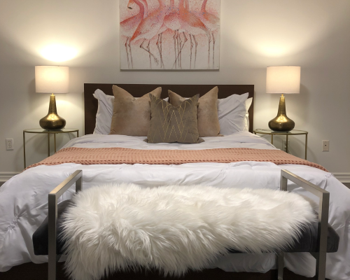 Modern Bedroom - Professional home staging by Lupo Realty in Ontario