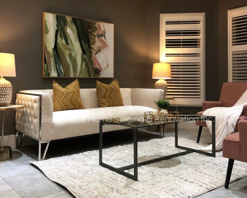 Modern Living Room - Professional home staging by Lupo Realty in Ontario